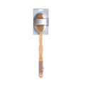 Basic Care Long Wooden Handle Bath Brush, Exfoliating Body Scrubber