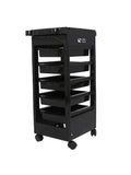 Salon System 5 Drawer Salon Trolley in Black ABS