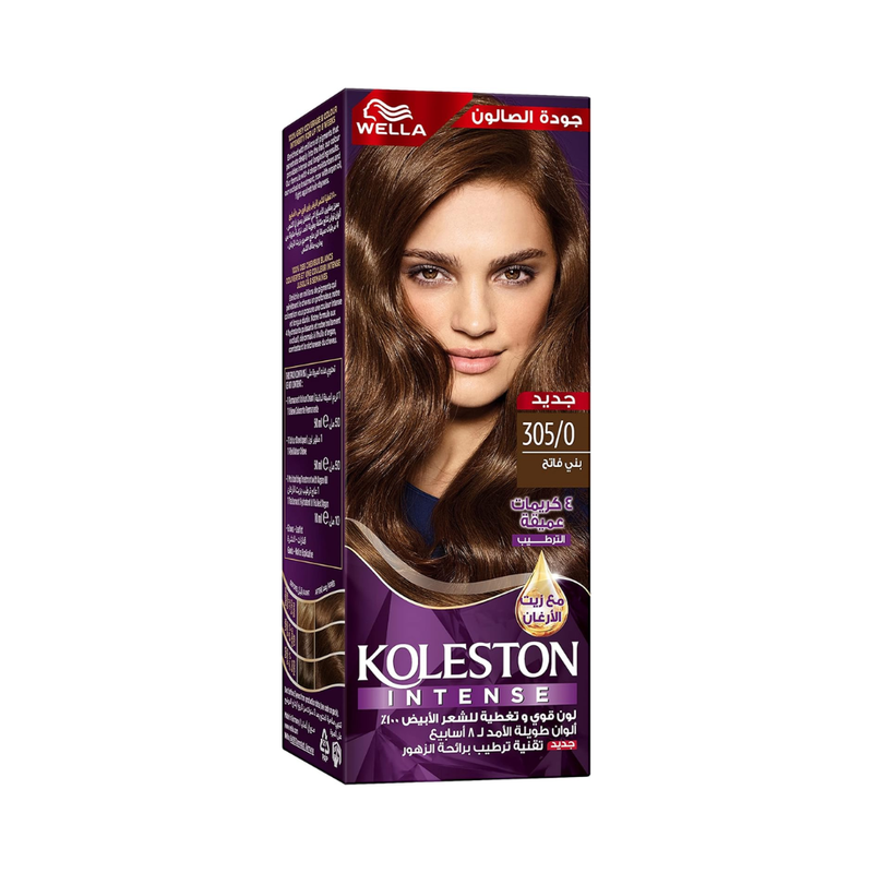 Wella Koleston Permanent Hair Dye, Light Brown 305/0, 110ml