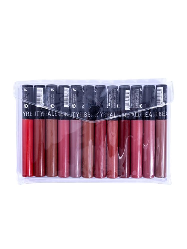 Liquid Lipstick Kit Matte 12 Piece Set Long-Lasting Real Beauty