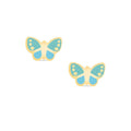 Navarro Children's Gold Tone Butterfly Medical Earrings