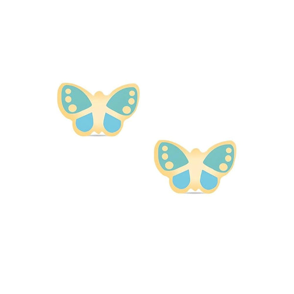 Navarro Children's Gold Tone Butterfly Medical Earrings