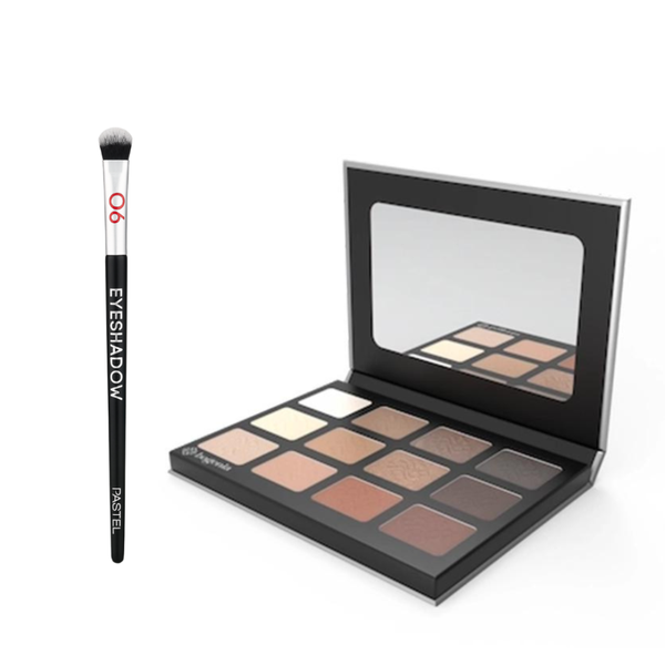 Eyeshadow Palette 12 Shades Pastel Brush Bogeynia