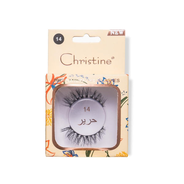 Christine Silk Natural Hair Eyelashes No. 14 with Flexible Cotton Band