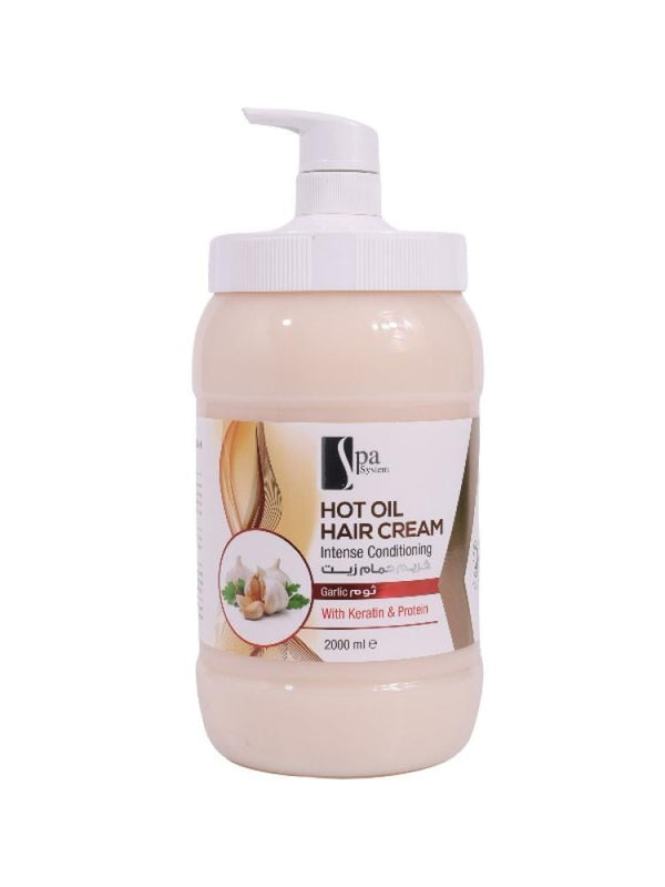 Spa System Garlic Hot Oil Cream for Hair Strengthening & Density, 2000 ml