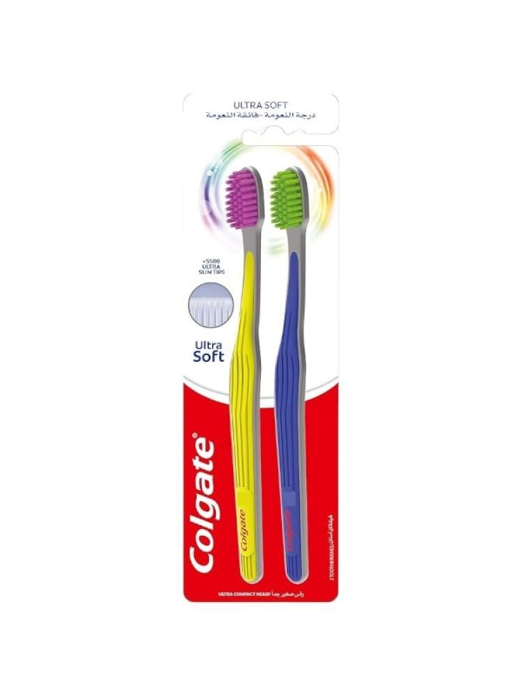 Colgate Ultra Soft Toothbrush - Gentle Cleaning for Sensitive Gums (2-Pack)