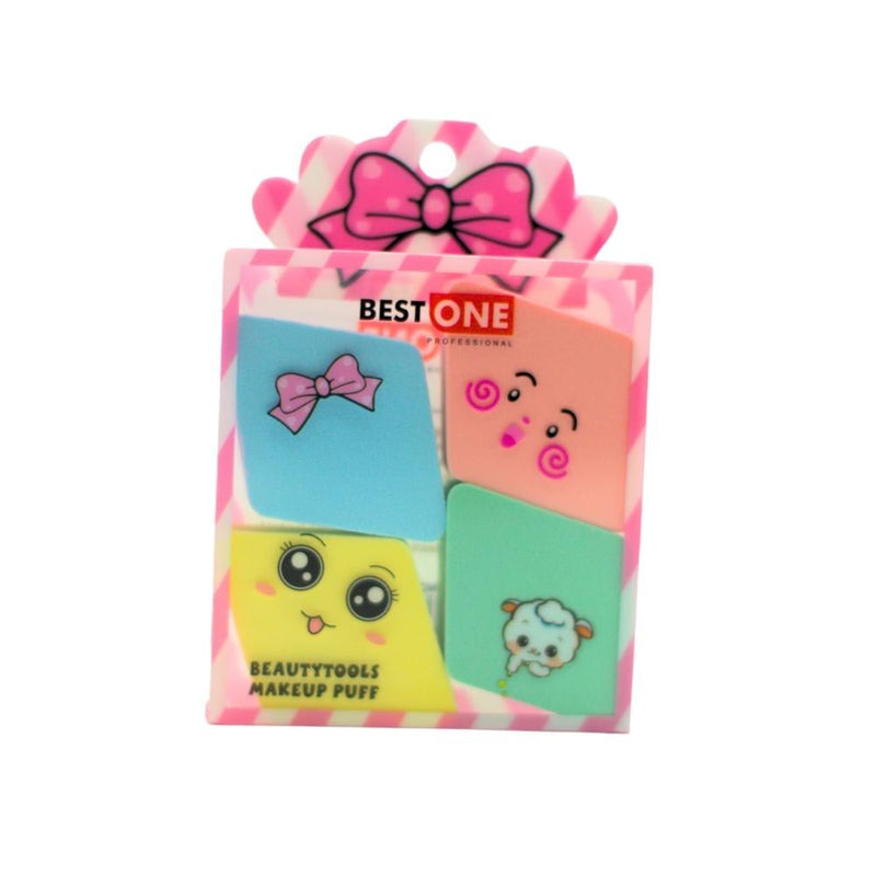 Best One Makeup Sponge Set 4 Pieces Multi-Color for Foundation and Powder