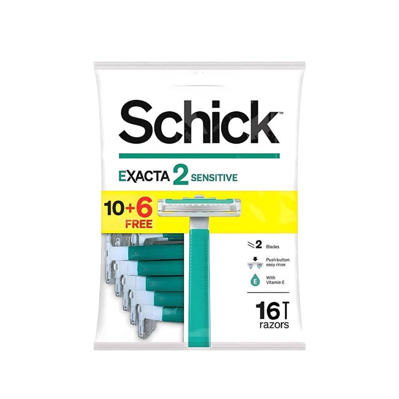 Schick Execta Men's Razor Ceramic Blades Aloe Vera Vitamin E 16 Count