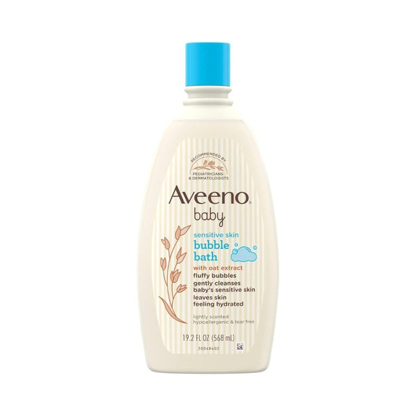 Aveeno Baby Bubble Wash for Sensitive Skin with Natural Oat Extract, Tear-Free, 568ml