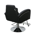 Salon System Hair Styling Chair Black Faux Leather Chrome Base