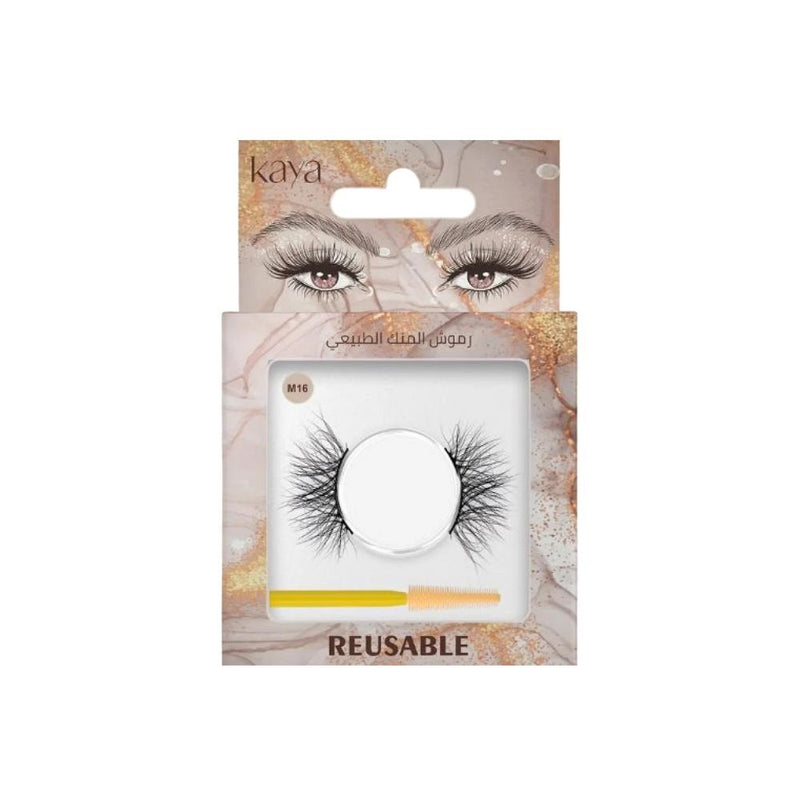 Kaya Natural Mink Eyelashes M16, 100% Siberian Mink, Reusable