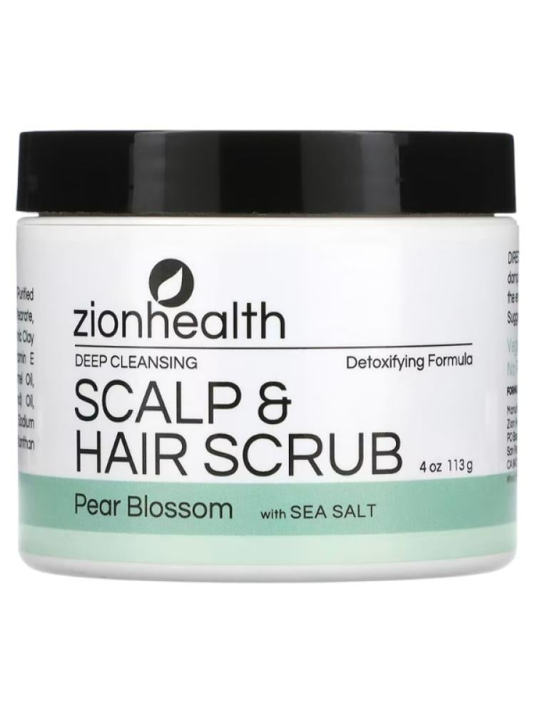 Zion Health Pear Blossom & Sea Salt Exfoliating Hair & Scalp Scrub, 113g