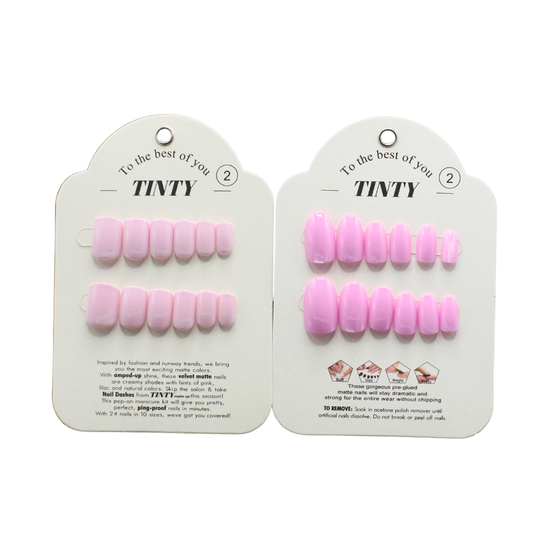 Tinty Adhesive Artificial Nails No. 2, Press-On Style