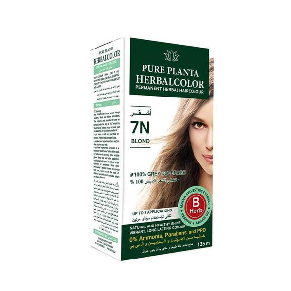 Blonde Hair Dye 7N Natural Ash Blonde Pure Planta 135ml