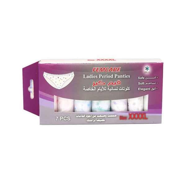 Top Rated Period Panties Disposable Heavy Flow XXXXL Fem Care 7 Pack