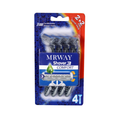 Mrway 3-Blade Razor Set for Women 4 Count Moisturizing Strip