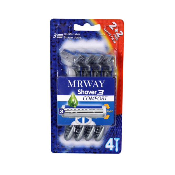 Mrway 3-Blade Razor Set for Women 4 Count Moisturizing Strip