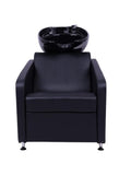 Salon System Bentley Spear Black Shampoo Chair with Adjustable Ceramic Basin