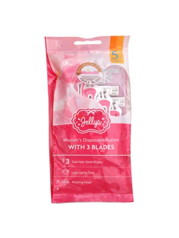 Gellys 3-Blade Disposable Razors for Women - 5 Pieces