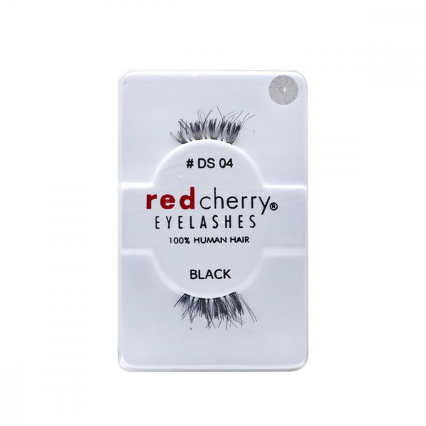 Red Cherry Eyelashes DS 04, 100% Human Hair, Black