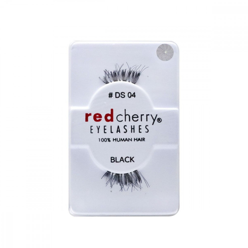 Red Cherry Eyelashes DS 04, 100% Human Hair, Black