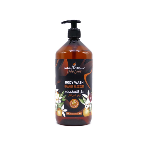 Jardin Oleane Shower Gel with Orange Blossom & Argan Oil - Paraben-Free, 1 Liter