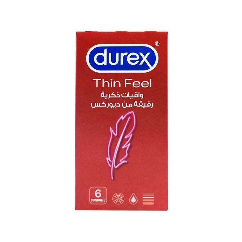 Durex Feel Thin Condoms Ultra-Thin Sensitive 6 Pcs