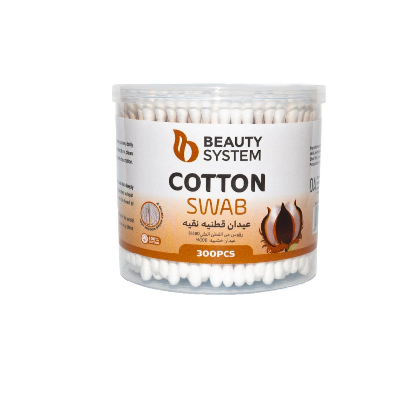 Beauty System Cotton Swabs with Wooden Sticks, 300 Count