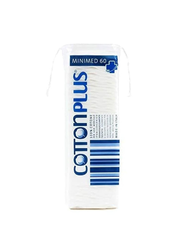 Cotton Plus Minimed Square Cotton Pads - 60 Pieces
