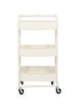 Salon System Three-Tier Trolley - Iron Mesh Base - White
