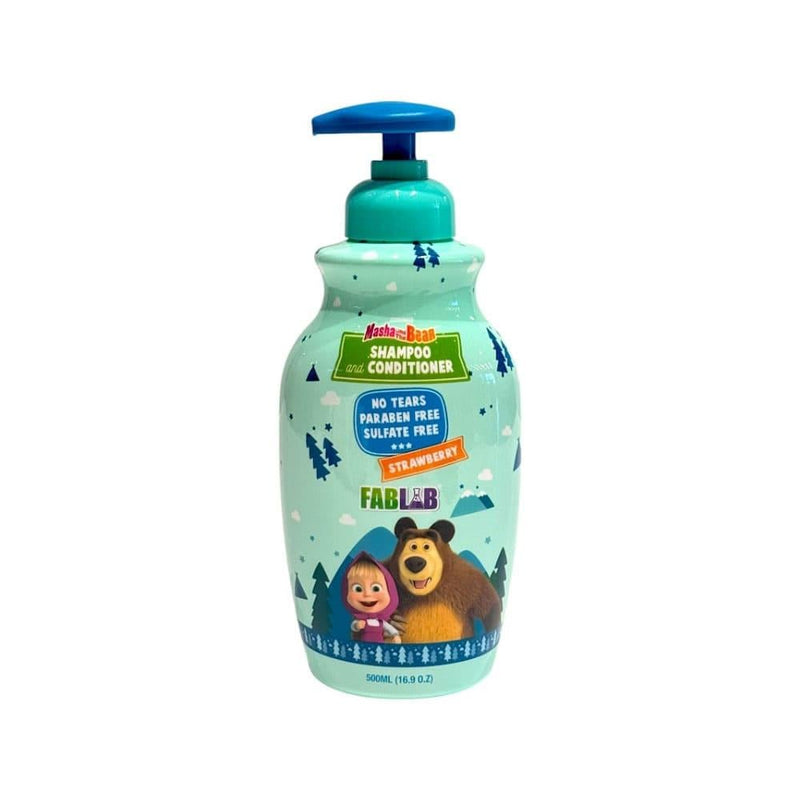 Kids 2 in 1 Shampoo and Conditioner Strawberry Tear-Free Fab Lab 500ml