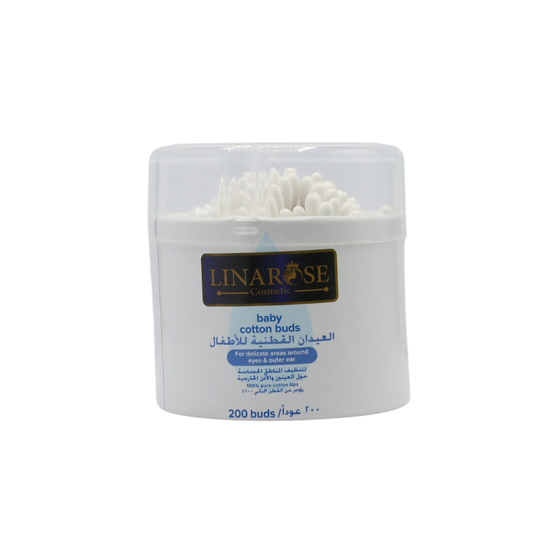 Linarose Cotton Swabs Soft Cotton Buds for Ear and Sensitive Area Cleaning 200 Count