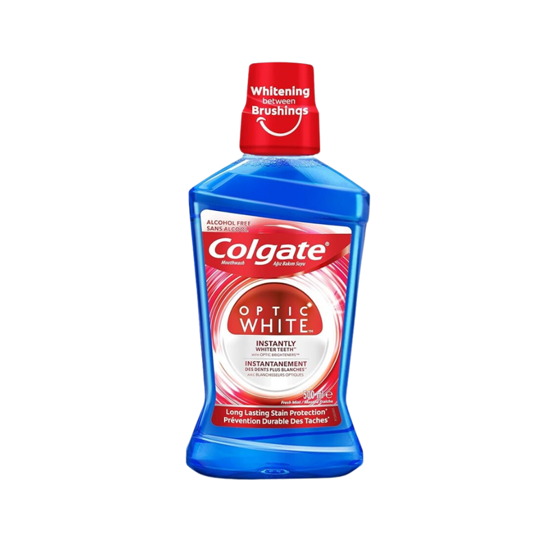 Colgate Optic White Mint Mouthwash Teeth Whitening 500ml