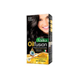 Vatika Oil Fusion Permanent Hair Color Natural Black Covers Grays Ammonia-Free 2.0