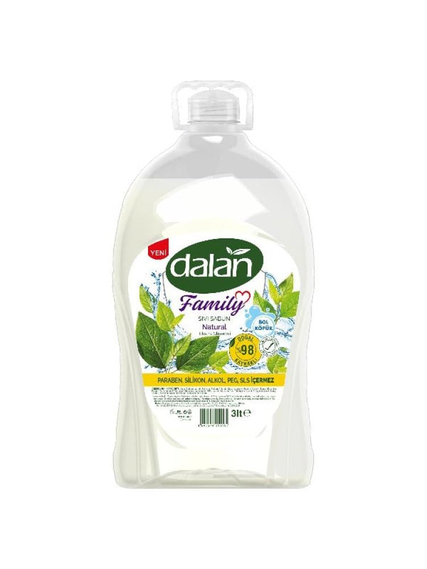 Dalan Family Pack Liquid Soap - 3 Liters - 98% Natural Ingredients