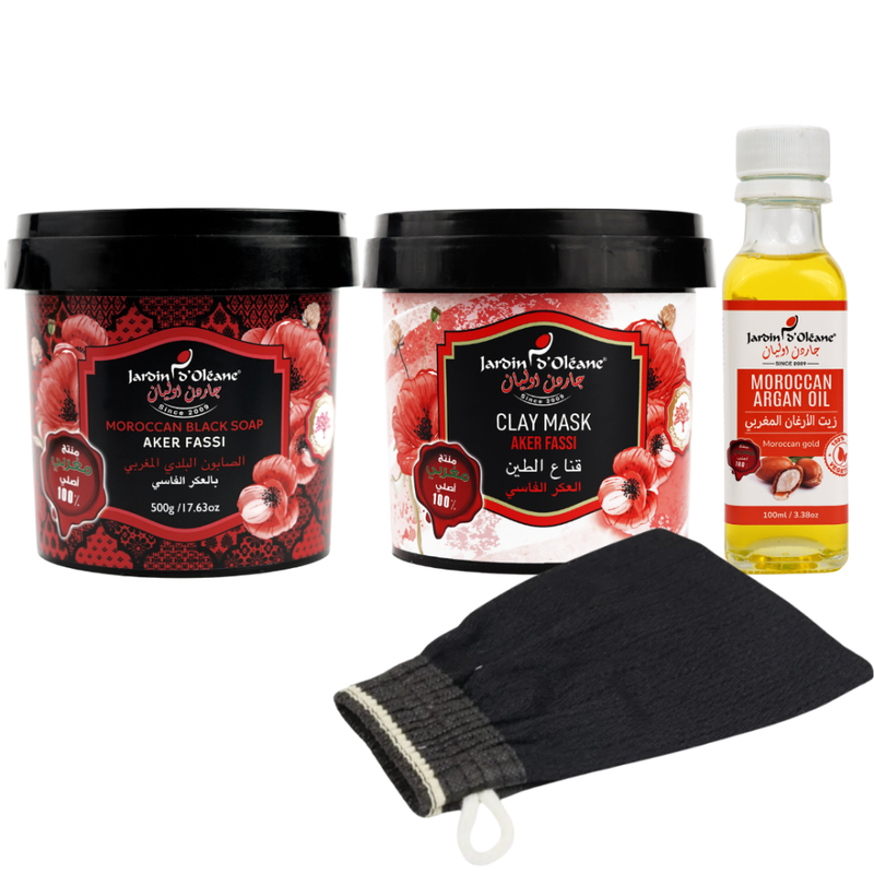 Garden Olian Moroccan Bath Set with Aker Fassi - Toning & Brightening