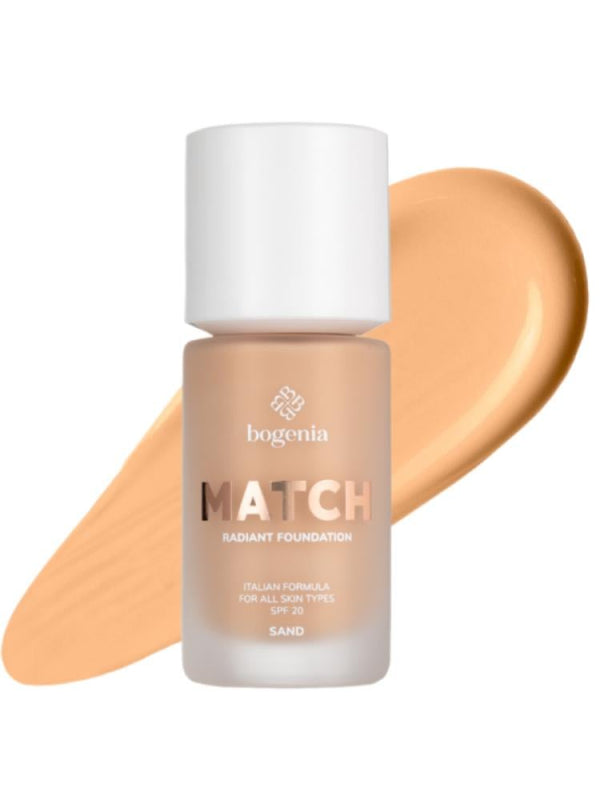 Bogenia Match Radiant Hydrating Foundation Collagen SPF 20 Sand 35ml