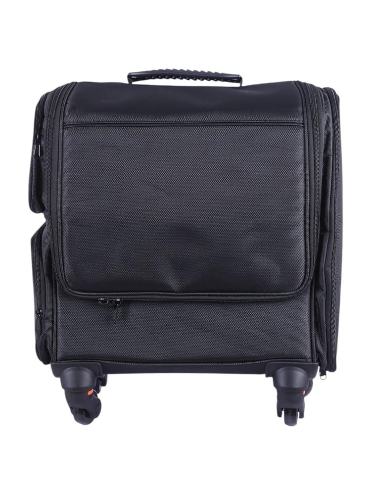 Salon System Portable Makeup Bag with Wheels & Removable Pouches - Black