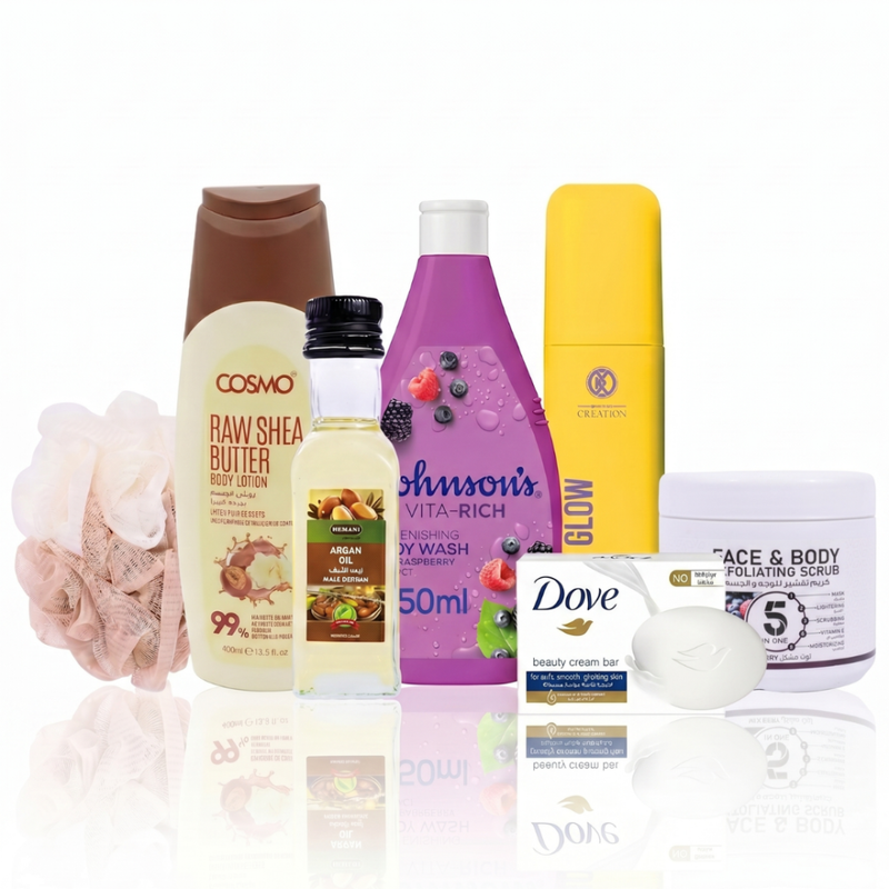 Body Care Set Complete Summer Shower Routine 7 Piece Hydration Kit