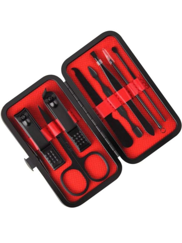 Salon System Pedicure and Nail Tool Set with Leather Bag