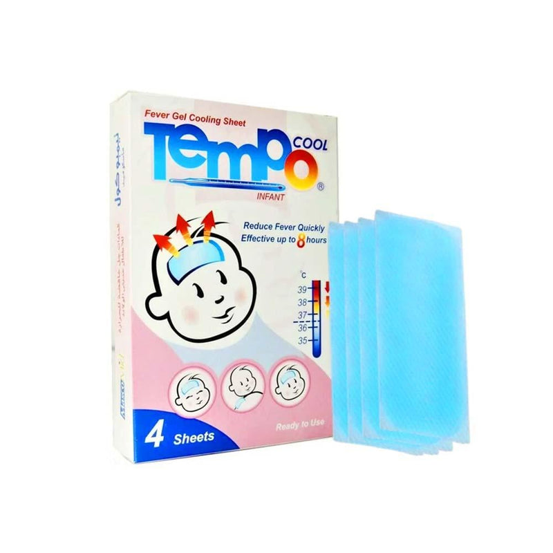 Fever Reducing Gel Sheets Cooling Relief Tempo Cool 4 Sheets