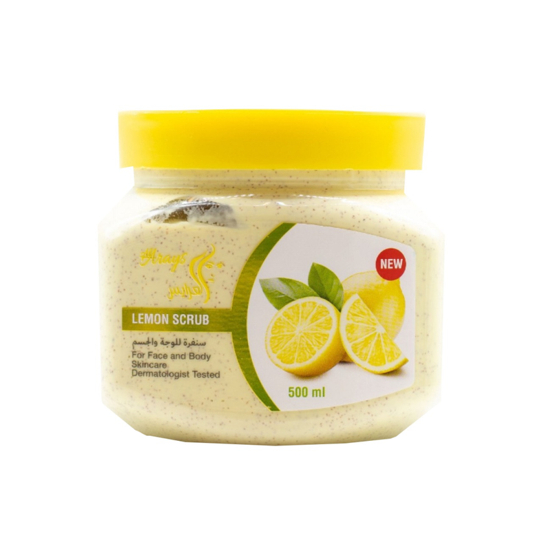 Al Arayes Lemon Face and Body Scrub, Exfoliating, 500ml