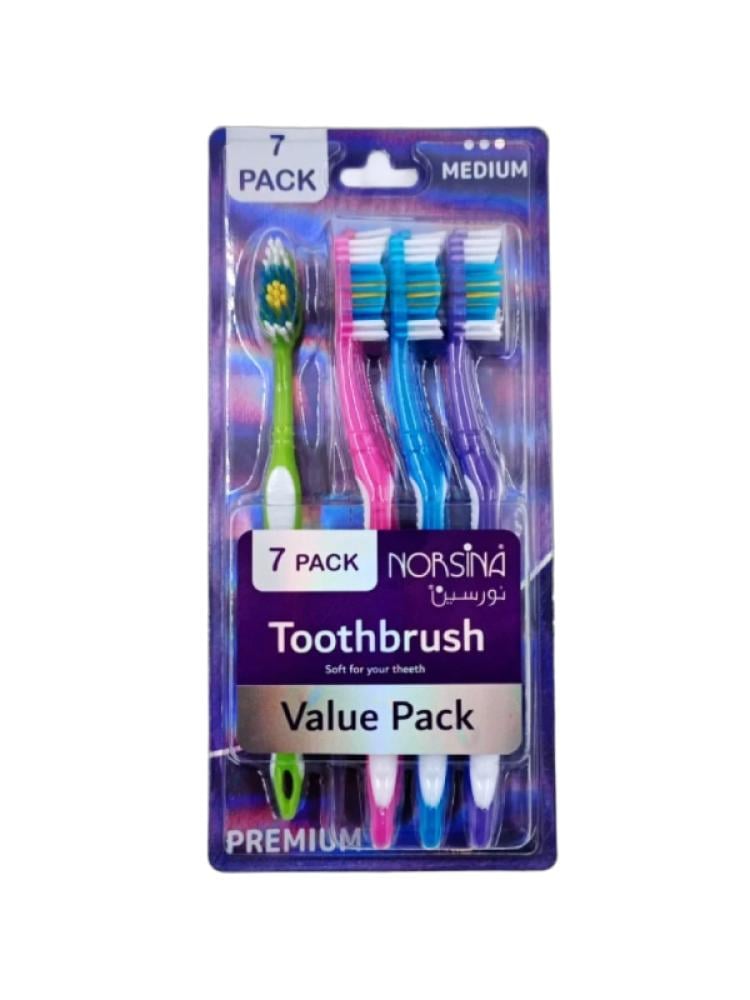 Best Toothbrush for Gum Health Medium-Soft Bristles Norsina 7 Pack