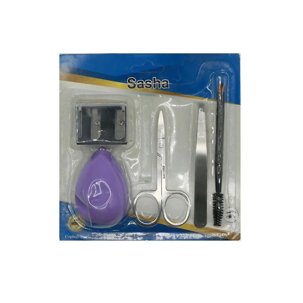 Sasha Eyebrow Care Set 5-Piece Grooming Kit with Scissors and Brush