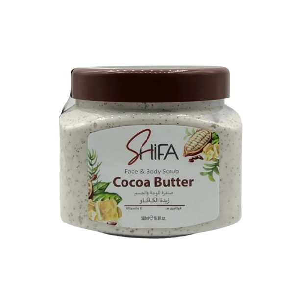 Shifa Cocoa Butter and Vitamin E Face and Body Scrub, 500ml