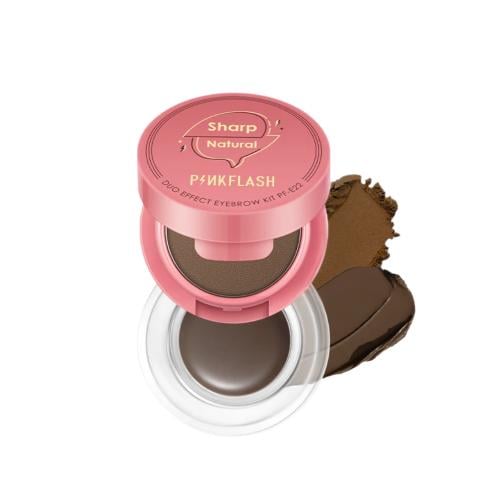 Pink Flash Eyebrow Gel and Powder 02 Soft Brown 2-in-1 Kit