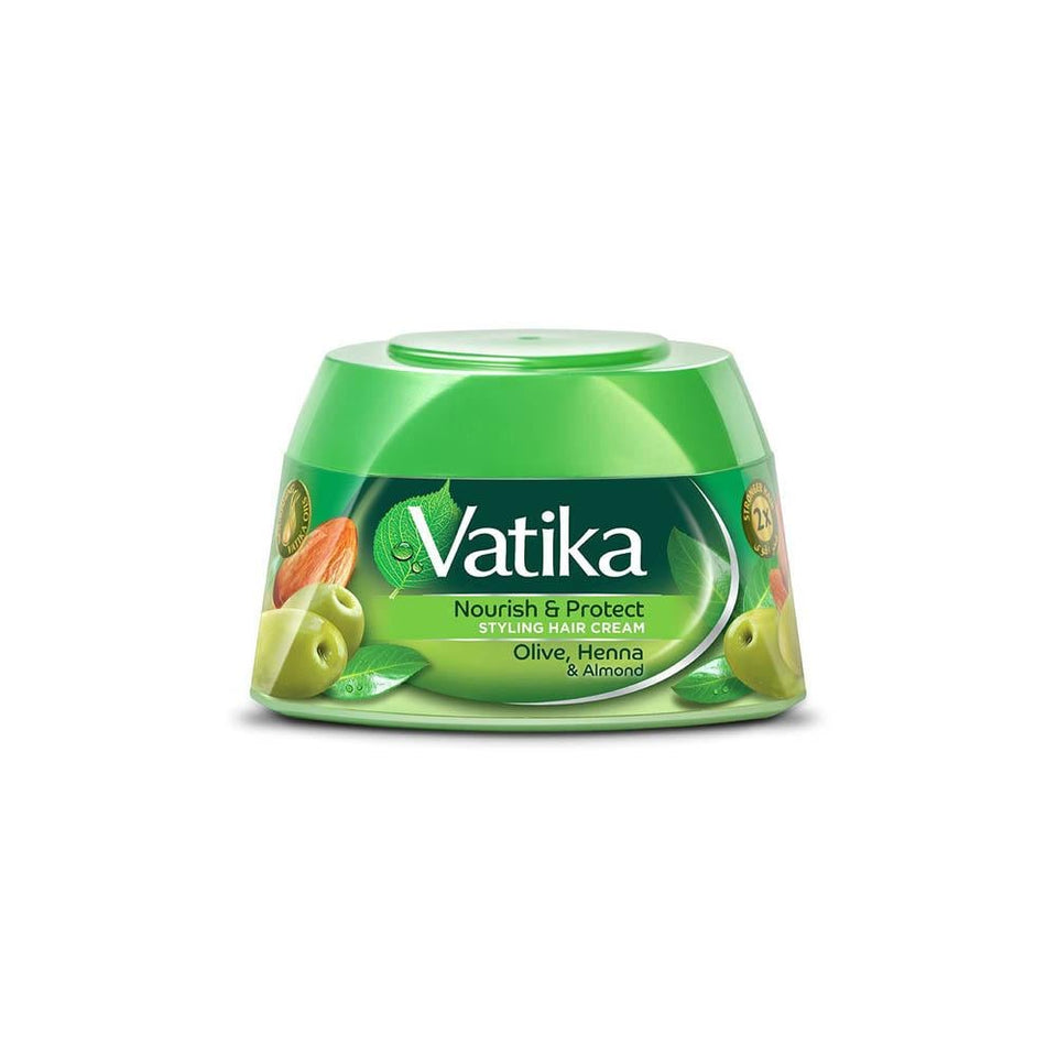 Vatika Styling Cream with Olive, Henna & Almond for Healthy Hair 140ml