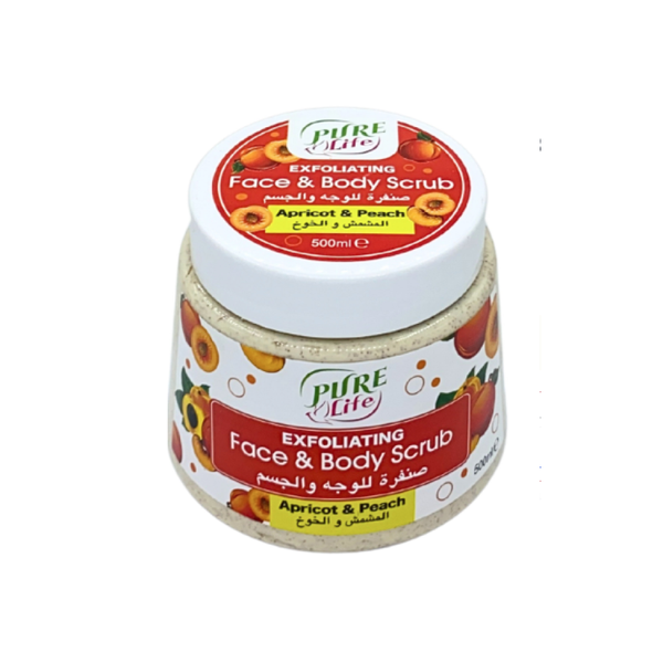 Pure Life Face and Body Scrub, Apricot and Peach, 500ml