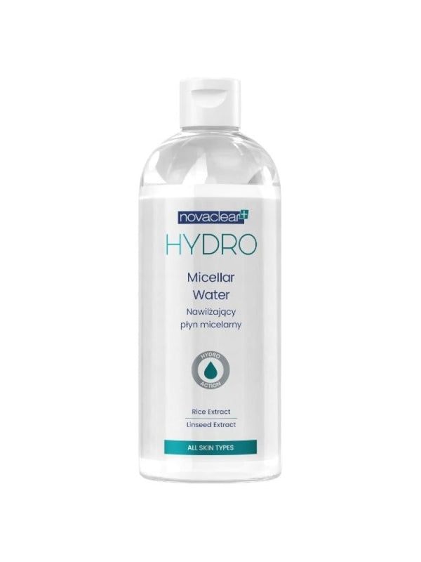 Micellar Water Makeup Remover Hydrating Rice & Flax Extract Novaclear 400ml