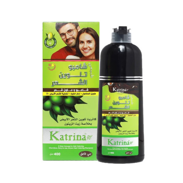 Katrina Dark Brown Hair Dye Shampoo, Gray Coverage, 400ml